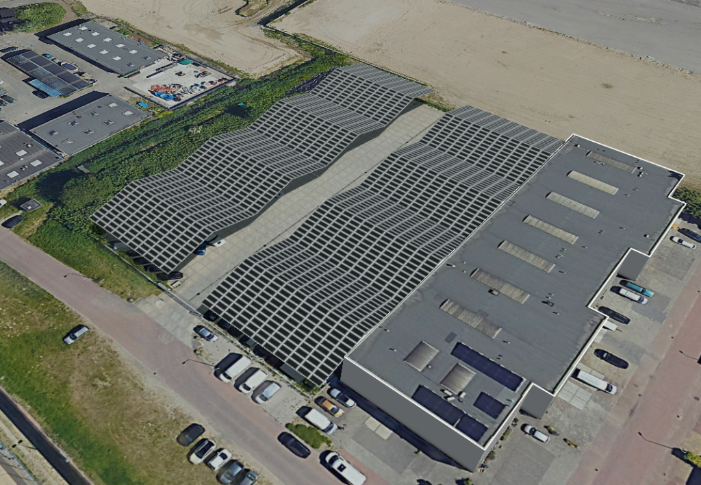 solar carport deel of geheel parkeerterrein